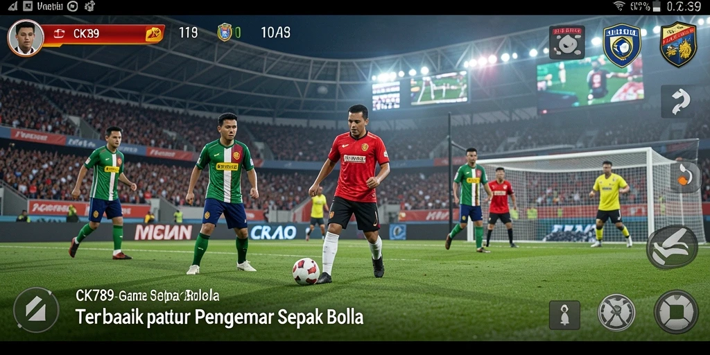 Tampilan gameplay CK789 yang mendebarkan di lapangan sepak bola.