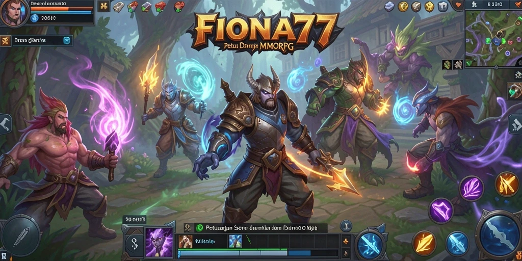 Tangkapan layar FIONA77 menampilkan pertarungan seru antara karakter di dunia fantasi.