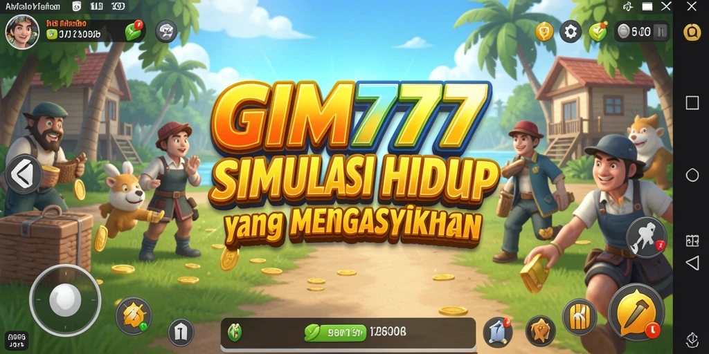 Screenshot gameplay GIM777 yang menampilkan dunia simulasi yang kaya.