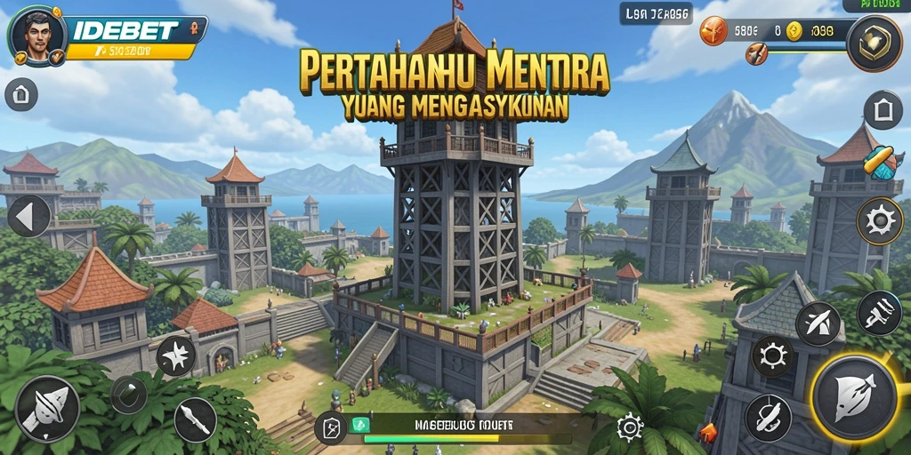 Tampilan gameplay menara pertahanan yang menarik dan strategis.