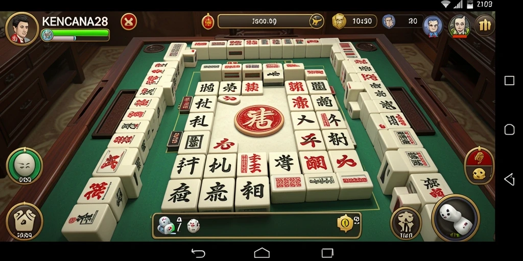 Tampilan gameplay KENCANA28 dengan grafis Mahjong yang menarik.