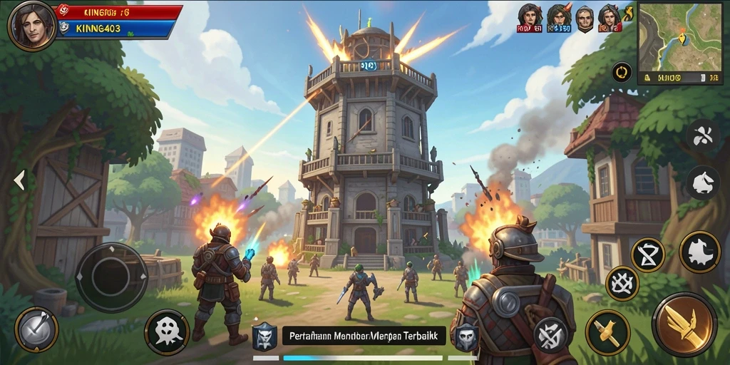 Tangkapan layar gameplay KING403 menampilkan aksi mendebarkan Tower Defense.