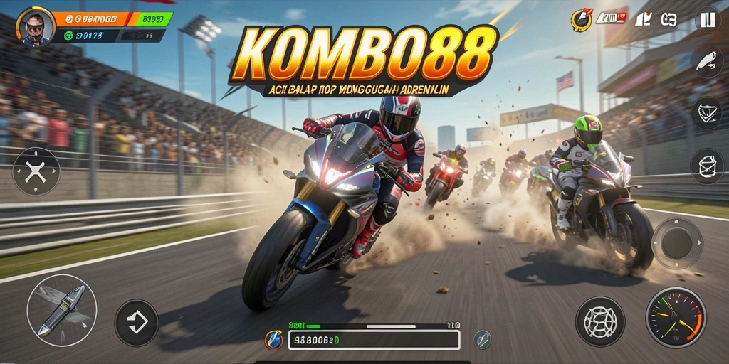 Gameplay seru di KOMBO88 dengan balapan motor yang mendebarkan.