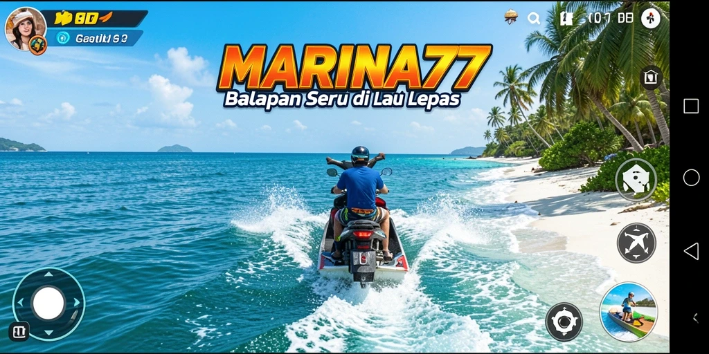 Tangkapan layar MARINA77 menampilkan aksi balapan yang mendebarkan di lautan.