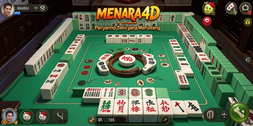 Screenshot MENARA4D menampilkan gameplay Mahjong yang unik dan menarik.