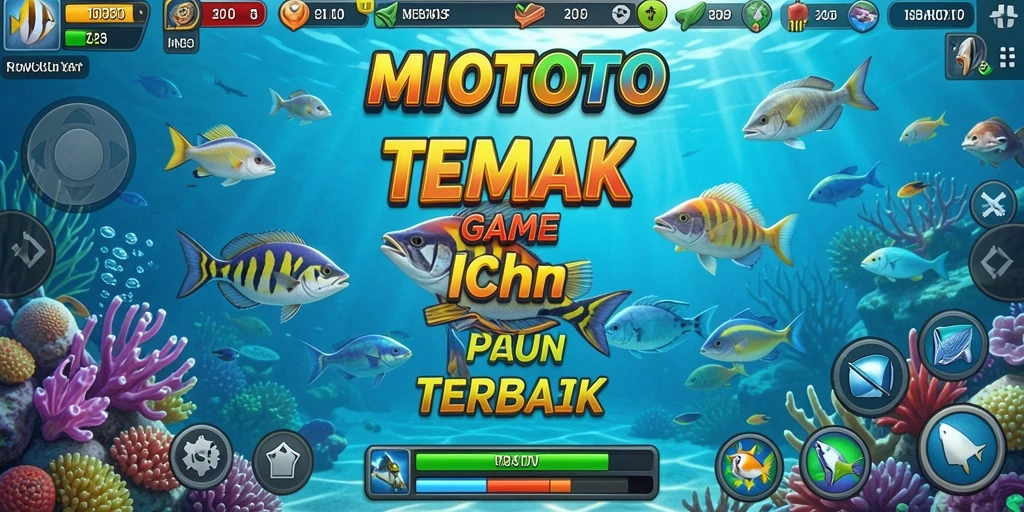 Screenshot gameplay MIOTOTO yang menampilkan momen menembak ikan.