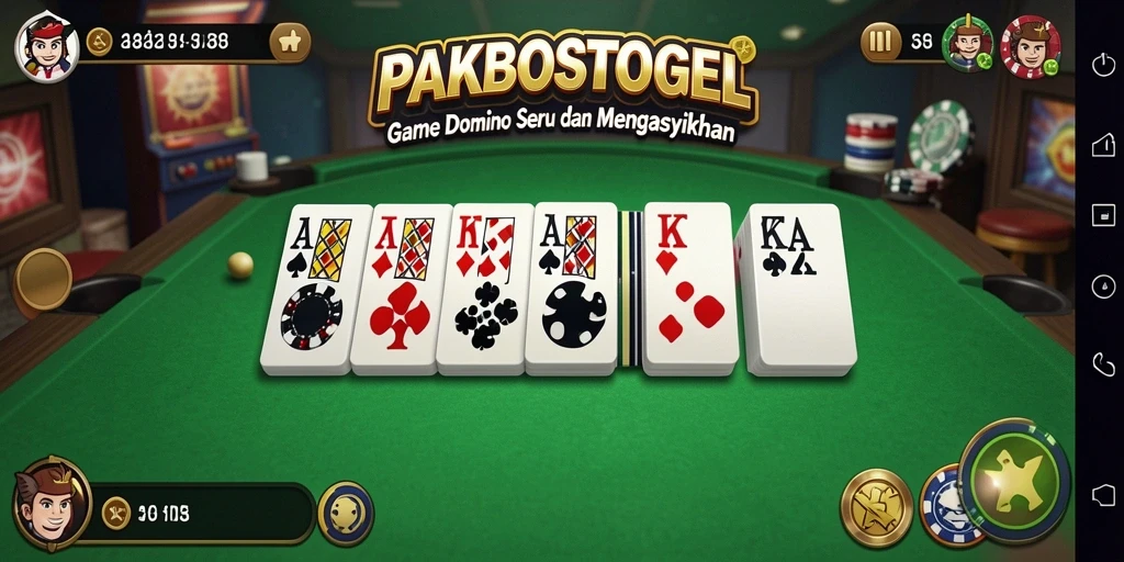 Tampilan menarik gameplay PAKBOSTOGEL saat bermain Domino.