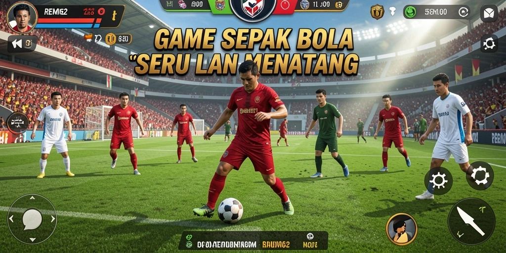 Gameplay seru dengan grafis sepak bola yang realistis.