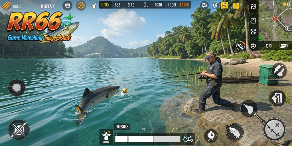 Screenshot gameplay <strong>RR666</strong> menunjukkan pengalaman memancing yang mendebarkan dan realistis.