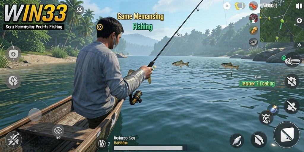 Tangkapan yang memukau dalam gameplay WIN33 saat memancing.
