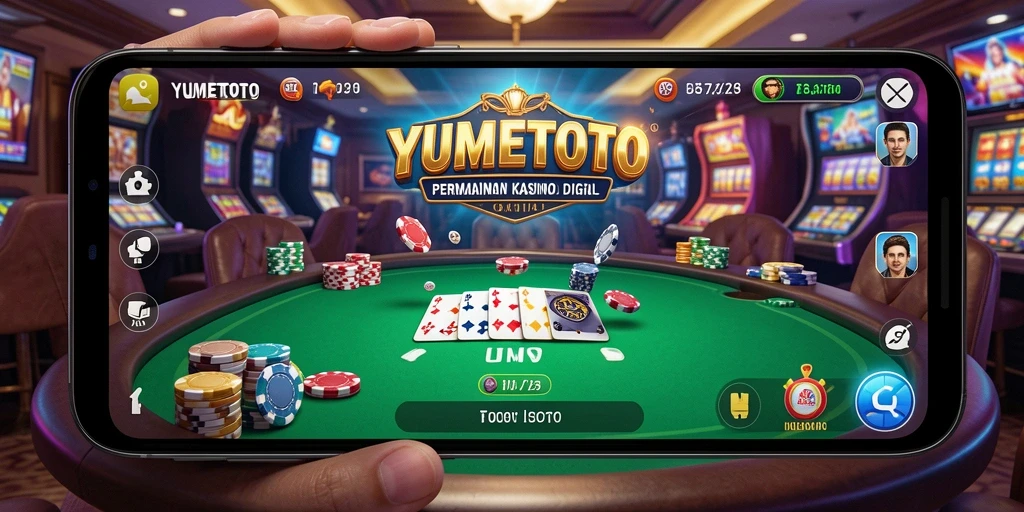 Tampilan menarik dari gameplay kasino di YUMETOTO.